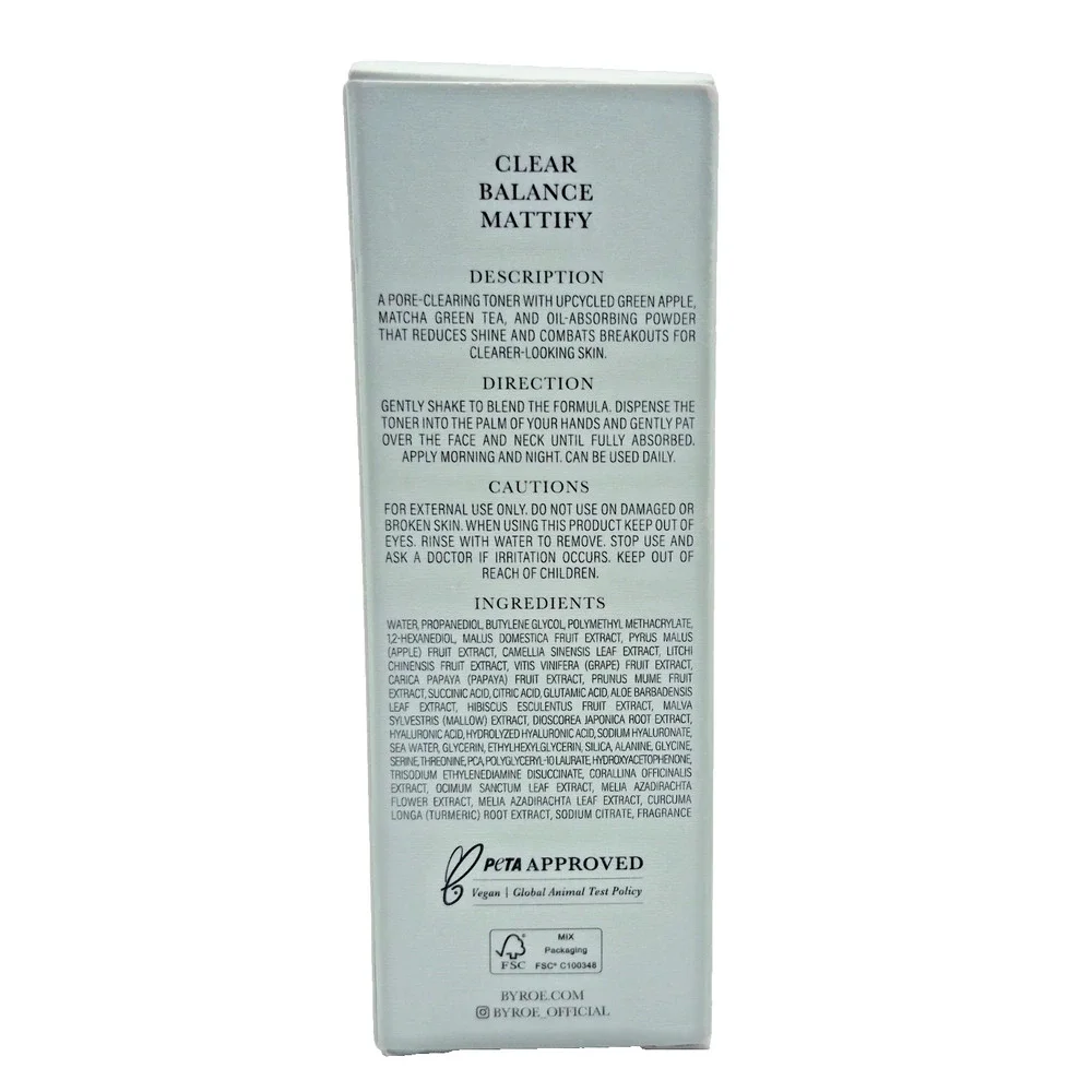 BYROE Tea Time APPLE MATCHA TEA CLEARING TONER 3.88oz/115mL FULL SZ SEAL BOX $67